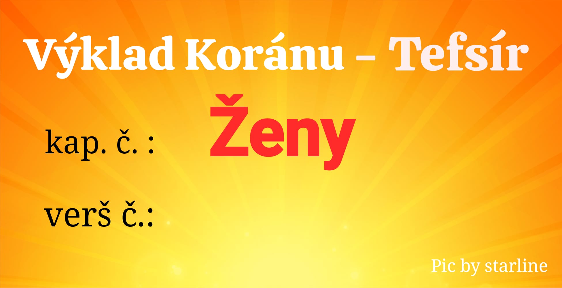 Výklad Koránu -  4 připravuje se